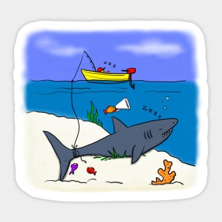 Funny fishing cartoon Sticker